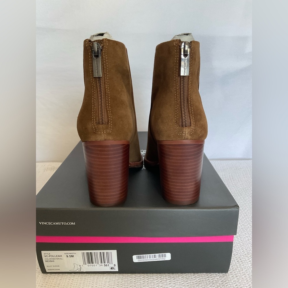 Vince Camuto Brown Ankle Boots with Almond Toe - Picture 3 of 7